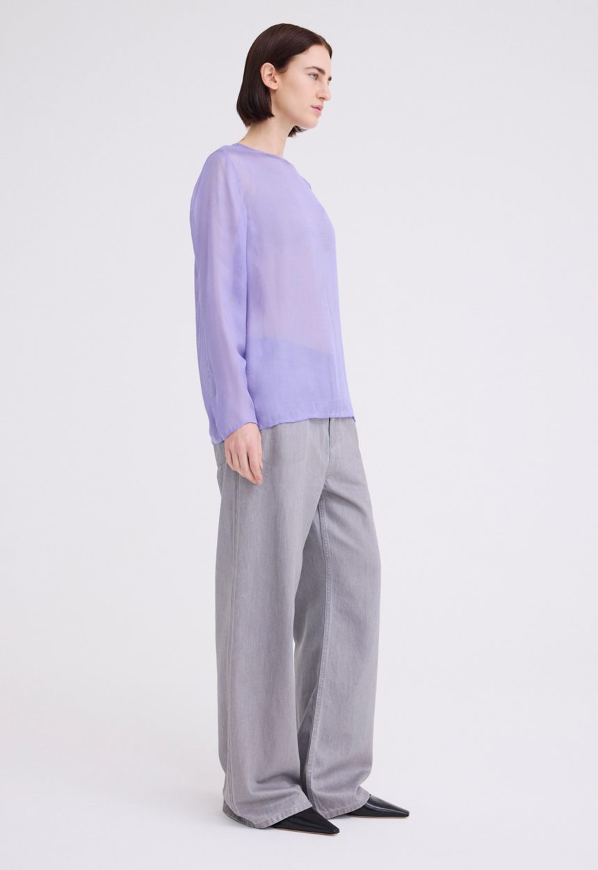 Jac + Jack Eidel Silk Mesh Top - Periwinkle Lilac